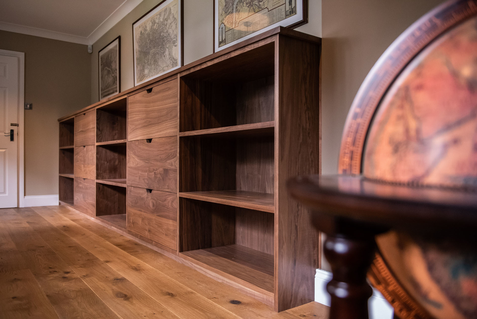 walnut home office storage unit with drawers in berkhamsted