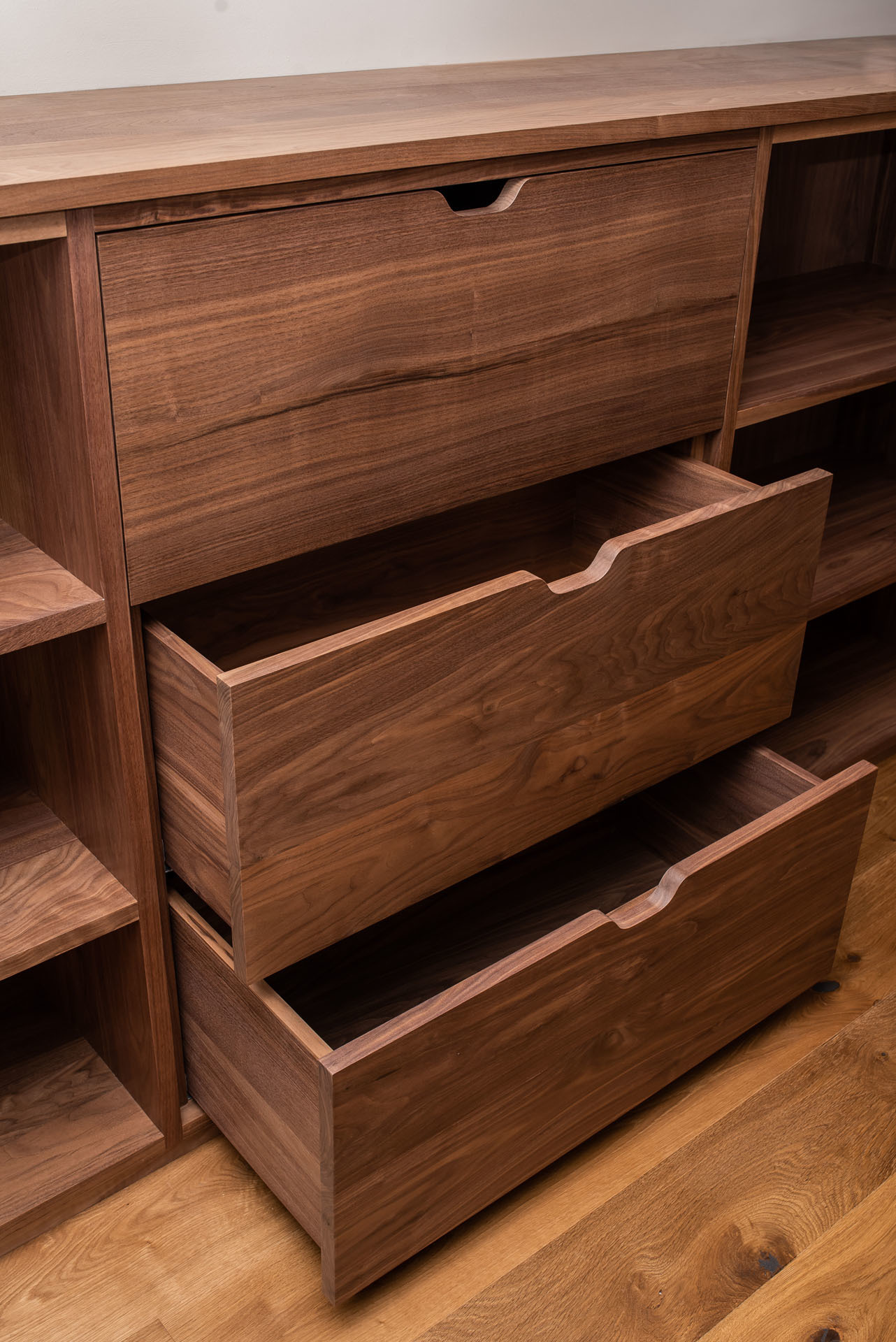 three drawer walnut home office unit in berkhamstead