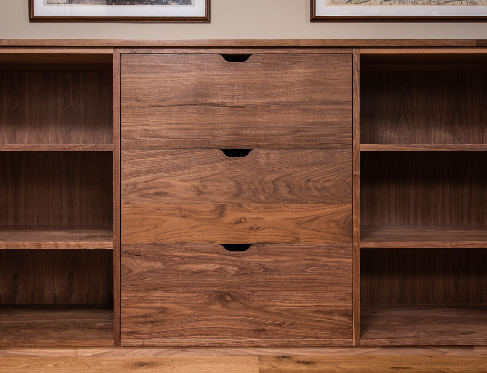 walnut home office drawers and cabinets berkhamstead